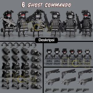 1Set Mainan Balok Mainan Tentara Mini Mainan Balok Military Ghost