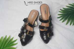 Sandal Wanita Hak Tahu Runcing Gesper 3cm/Sepatu Wanita Heels Mules 3cm/Sendal Heels Wanita Strap Gesper Tinggi 3cm