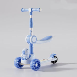 READY STOCK TO SHIP CAPYBARA RIDE ON SCOOTER KIDS 2 - 7 YEARS ADJUSTABLE FOLDABLE MUSIC SONG LED COLOURFUL LIGHT