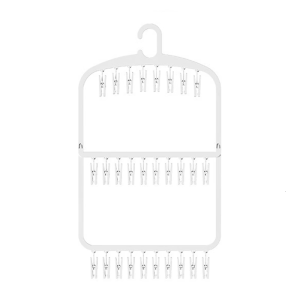 Space Saving Foldable Clothes Hanger Nontoxic Plastic Construction Multifunctional Hook For Home Dormitory Use
