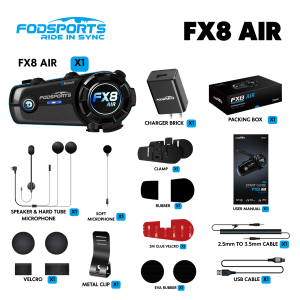 FODSPORTS FX8 Air Motorcycle Bluetooth Intercom Motorcycle Helmet Headset