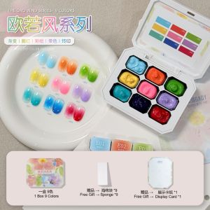 GAOY 9 Color Grid Painting Clapping Gel Fluorescence Dopamine Colors Gradient Nail Art Gel Polish 戈雅荧光拍拍胶多巴胺彩绘胶❤️欧若风系列