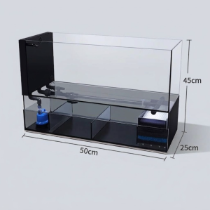 Ultra-Clear Glass Fish Tank | Narrow Aquarium with Integrated Bottom Filter | 50/60cm | Space-Saving Fish Tank