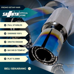 Savinta Knalpot Mobil TripleGTSv2 Stainles Plat 08mm Blue