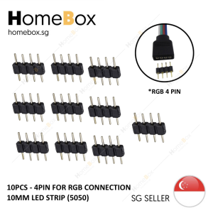 HomeBox 🇸🇬 LED Strip Accessories LED Strip Connector Clip Organizer 4 Pin Solderless Connector RGB 2835 5050 COB