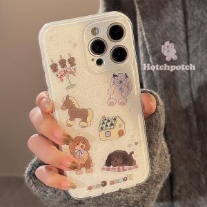 💯【Phone Case】+FREE Shipping 💯 Glitter Cartoon Animal Series Dog House Candle Phone Cover Case For iPhone 16 15 14 13 12 Pro Max 16 Plus 11 Shockproof Cover