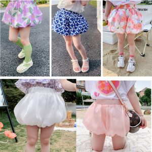 Girls Floral Shorts bloomers Casual Plain Color Bud Short Pants Korean Version Comfortable Summer Fashion Kids Clothes