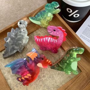HI MIA Tyrannosaurus Rex Kẹp tóc Khủng Long Stegosaur Pterizard Kẹp tóc hoạt hình Thanh lịch Kẹp tóc đuôi ngựa Kẹp hình cá mập động vật bằng nhựa Acrylic Tiệc tùng