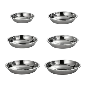 4 cái bát nước chấm tròn đĩa phẳng đĩa phục vụ cốc nhúng thép không gỉ đồ ăn cốc gia vị