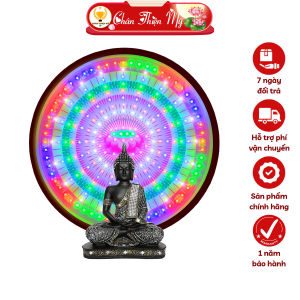 Hào Quang Led 8 Chương Trình Hoa Sen CHÂN THIỆN MỸ Đèn Trang Trí Bàn Thờ Cho Tượng Phật HQ-8CT-05