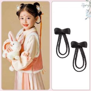 Tóc Giả Nơ Tết Tròn Đen Phong Cách Trung Hoa Cổ Điển Cho Bé Gái QiQiShop