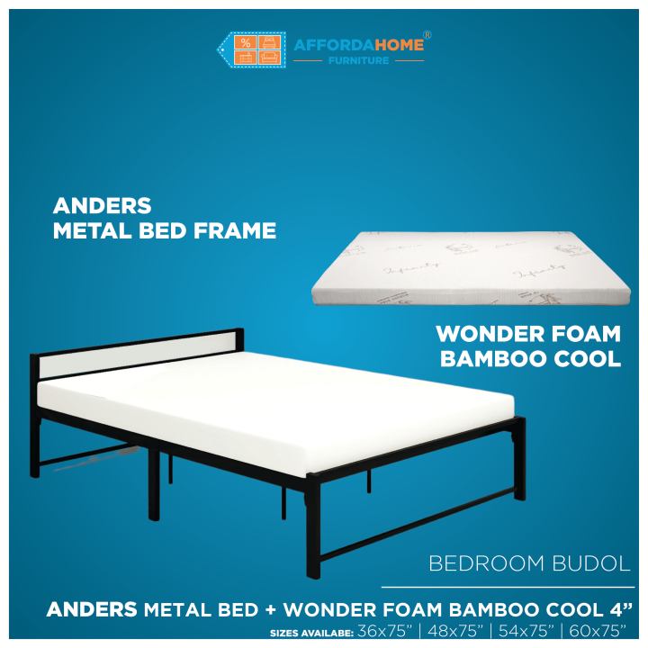 BUNDLE ANDERS BEDFRAME + 4" WONDER FOAM FOAM MATTRESS Lazada PH