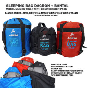 SLEEPING BAG SB KANTUNG TIDUR GUNUNG MERK AIMPRO LW200 DACRON TEBAL CAMPING GUNUNG OUTDOOR HIKING