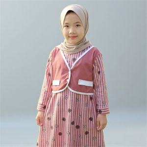 CF Kids Gamis Anak Perempuan Rempel Cantik Modis Karakter Bunga