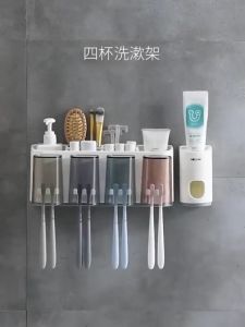 Toothbrush Rack Toothbrush Cup Wall-Mounted Perforation-Free Toothbrush Holder Toothbrush Cup Mouthwash