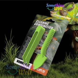 [2in1] ชุดอุปกรณ์ทำความสะอาดตู้สัตว์เลื้อยคลาน ที่ตักเศษอาหาร+แซะมูล กิ้งก่า งู เต่า จิ้งเหลน