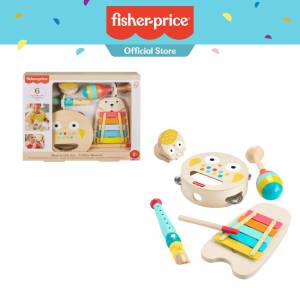 Fisher-Price Wooden Musical Instruments Gift Set Toddler Creative Play 6 Wood Pieces