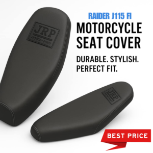 RAIDER J115 FI MOTORCYCLE SEAT COVER BLACK LOGO LIHA TEXTURE PERFECT FIT