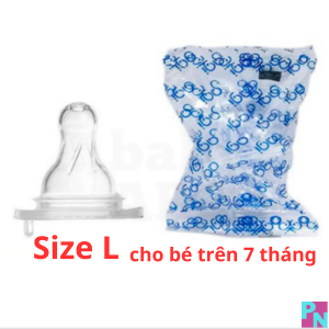 Núm vú cổ hẹp Agi núm ti siêu mềm chống sặc chống đầy hơi cho bé không BPA có đủ size S M L