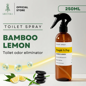 [ TOILET ODOR ELIMINATOR ] Greenika Pooph N Pop Bamboo Lemon Scent Toilet Spray Bathroom Spray Linen Spray Antibacterial Air Freshener Poop Spray Toilet Aircon Spray Home Fragrance Linen Spray Car Freshener Car Scent Shoe Odor Eliminator