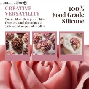WP💓💛💖 DIY Candle Silicone Mold for 3D Rose Bouquet and Chrysanthemum Flower Cluster Resin Mold for Beautiful Handmade Home Ornaments