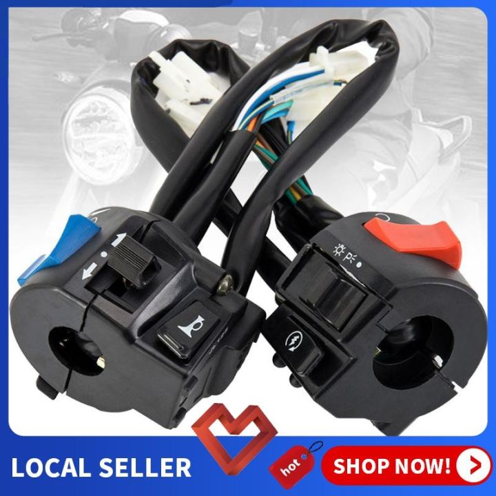 Motorcycle Handlebar Horn Turn Signal Head Light Beam Kill Switch 3 In 1 Button Scooter Motor Power Switch
