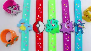 Pokemon Silicone Pat Circle Wristband Cartoon Pokémon Pikachu Snap Circle Bracelet