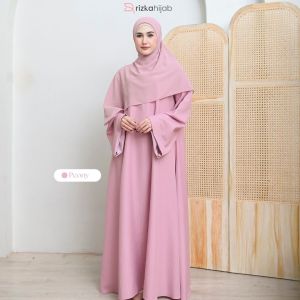 RIZKA HIJAB Safa Abaya Motif Stripe Salur Gamis Haji Umrah Turkey Wanita Muslimah