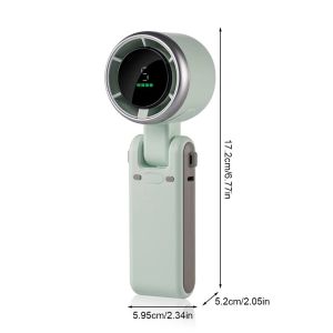 Portable Pocket Fan Foldable Mini Handheld Fan with 3600mAh Battery Digital Display USB Rechargeable Outdoor fan