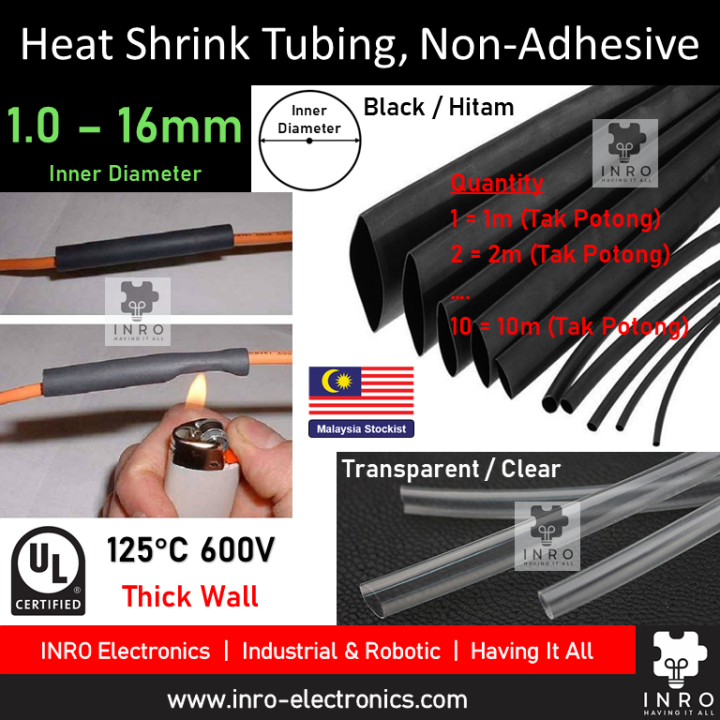 Heat Shrink Tubing Inner Diameter 1.0mm 16mm (full range 120mm