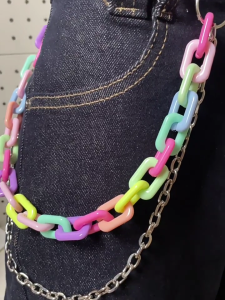 Độ dài có thể điều chỉnh hai lớp Acrylic quần chuỗi độc đáo thời trang dạo phố handmade phụ kiện thời trang cho quần