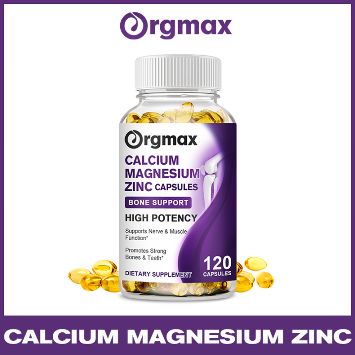 Orgmax Calcium Magnesium Zinc Capsules with Vitamin D3 & Citric Acid ...