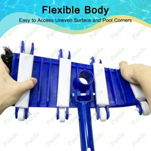 PANDA 14Inch Kepala sikat vakum kolam Dengan sisi sikat  Sikat kepala pembersih kolam tugas berat Alat pembersih kolam Kepala vakum kolam renang Kolam renang vacuum cleaner Flexible Pool Vacuum Head Brush with Wheels [Stok&PengirimanCepat]