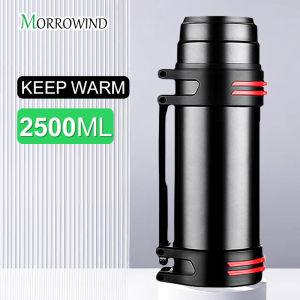 2500ml Tumbler for hot and cold Water Bottle Outdoor Stainless Steel Kettle Vacuum Double-Layer Thermos Mug Portable Car Travel Mug Sports Kettle Large Capacity With Rope