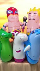 ของเล่นเฉพาะสำหรับการออกกำลังกายของเด็ก ตุ๊กตาต่อยมวย ของเล่นเด็ก ตุ๊กตาล้มลุก ล้มลุกเป่าลม 86cm เล่นสนุก ขนาดใหญ่ (ตุ๊กตาล้มลุก) QJZ