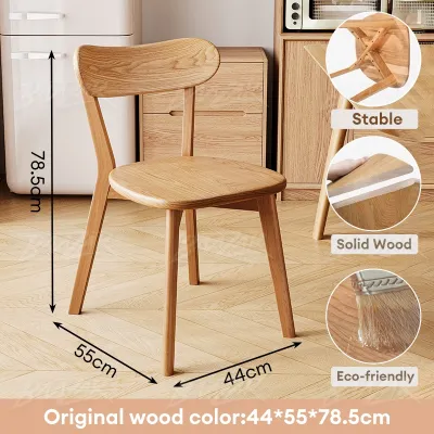 TableTrove Solid Wood Dining Chairs - Nordic for Home/Study/Cafe Durable & Stylish