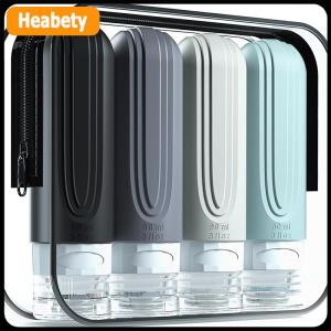 【2-3 ngày giao hàng】 90 ml set Silicone Du Lịch Mỹ phẩm chai rỗng bóp container leakproof bơm lại chai cho dầu gội điều hòa Lotion