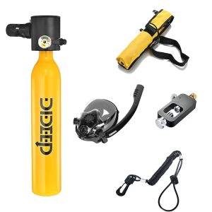 DIDEEP 0.5L diving scuba mini Alat selam Snorkel Alat Selam Full Face Snorkling Mask Dewasa peralatan selam Aksesori renang Inflasi cepat 3-5 detik Menyelam Alat selam lengkap dewasa Aksesori Tangki scuba Tabung selam Scuba tank