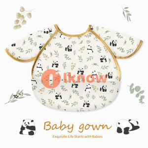 ฉันรู้ว่าชุดคลุมเด็กสำหรับฤดูร้อนผ้ากันเปื้อนสำหรับเด็กเด็กผ้ากันเปื้อนเอนกประสงค์กันน้ำอุปกรณ์ Ibu Dan Bayi แต่งตัวป้องกันเดนมาร์กสำหรับเด็กทารก