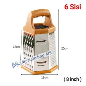 Parutan Menara 6 SISI yg BERBEDA (6 in1) JUMBO Ukuran 20cm (8 inch) Anti Karat Stainless Steel Tebal Anti Selip GRATER import