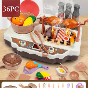 Yuecomfly ของเล่นเด็กครัว BBQ ของเล่นทำอาหารในครัว  เตาแก๊สพร้อมเสียงและแสง  ผลสเปรย์  เด็กเลียนแบบการทำอาหาร