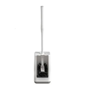 Toilet Bowl Scrubber Set with Nonslip Detachable Handle and Storage Holders Base Curved Design Bathroom Cleaning Brush