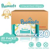 POOMSOFT 20 Packs Baby Wipes Wet 80 Pcs/Pack Alcohol-Free Unscented Baby Wipes Wet Tissue Wipes Baby