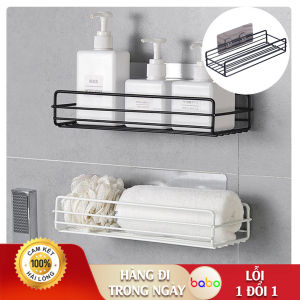 Kệ phòng tắm bằng sắt rèn đựng sữa tắm giá lưu trữ nhà vệ sinh treo dính tường không cần đục lỗ babo (TB26).
