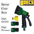 High Pressure Hose Nozzle Set 5pcs Multifunction Water Saving Spray 8 settings. 