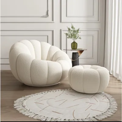 Funsofaโซฟารูปฟักทอง พร้อมที่พักขา โซฟาหมุนได้ 360 องศา เหมาะกับตกแต่งบ้าน ฟูนุ่ม นั่งสบาย