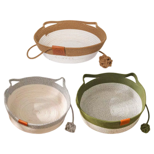 Cats Play Basket Bed Stylish Nest for Small Puppy Kittens Cartoon Kittens Mat Pet Bed Scratch Resistant for Household