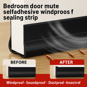 Door Seal Strip Sound Insulation Ultra-Quiet Door Bottom Baffle Windproof Bedroom Door Under the Sound-Absorbing Cotton Gap Filling Artifact双C弧形门底门缝隔音密封条