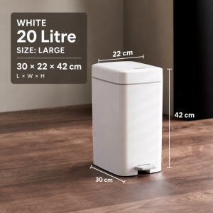 Pedal Trash Bin Press to Open Waste Bin with Lid for Bathroom Kitchen and Bedroom 10L 15L 20L