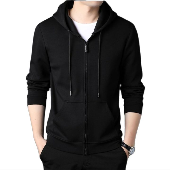 Jaket pria hoodie zipper slimfit polos Jaket Pria Ukuran M L Xl